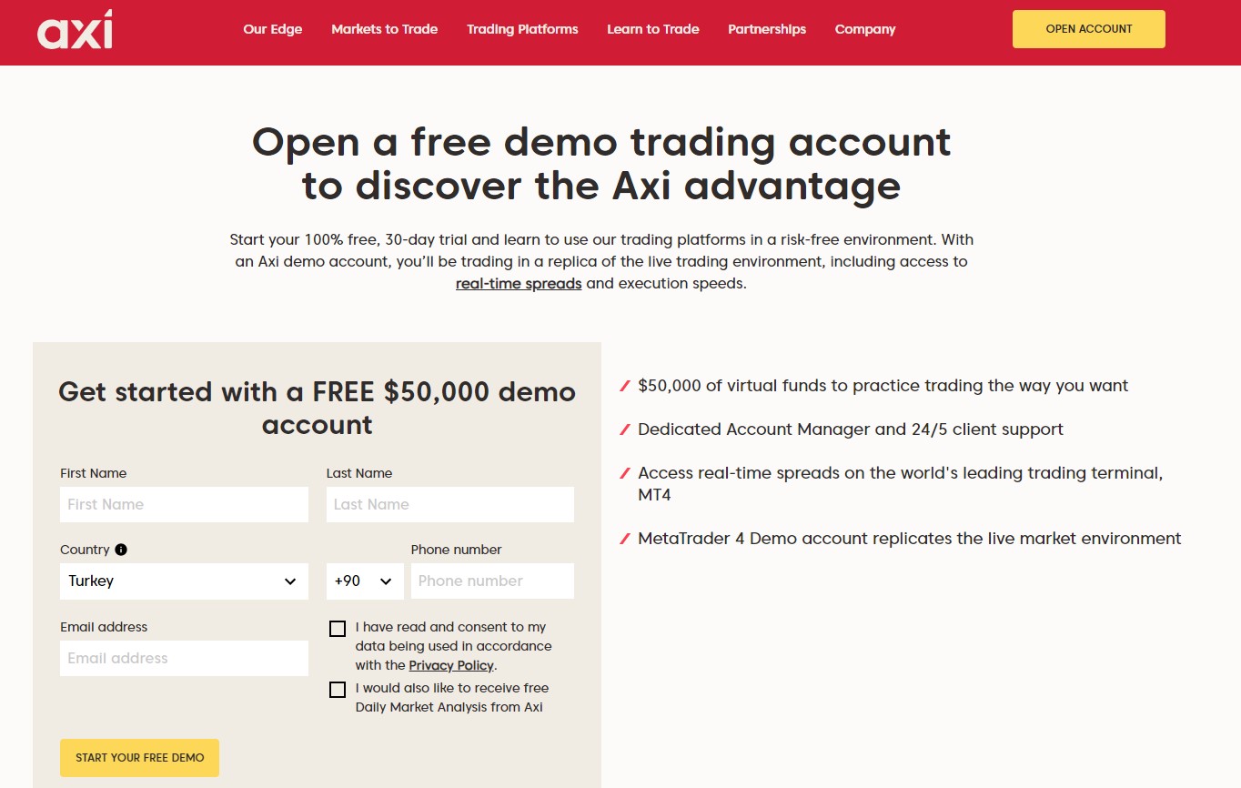 Axi Demo Hesap